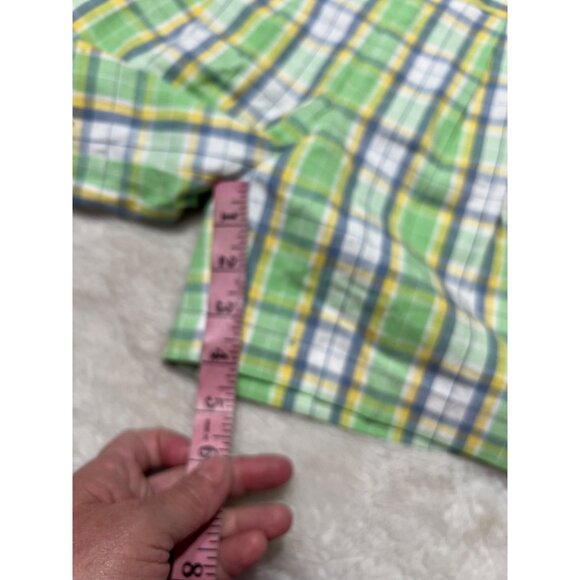 Nick Nack Patty Wack Toddler Plaid Shirt & Shorts Set 4T Green Yellow Cotton - Picture 8 of 9